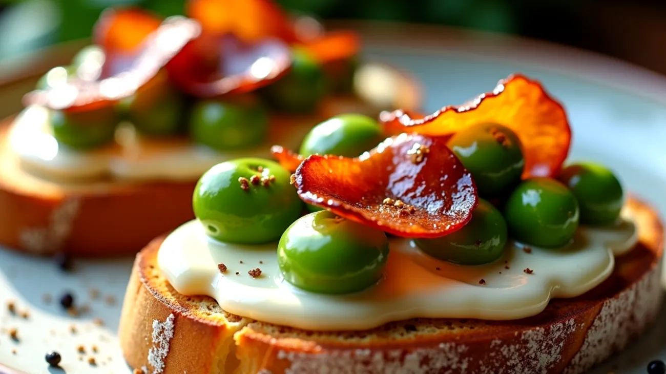 pane casereccio squacquerone fave fresche"